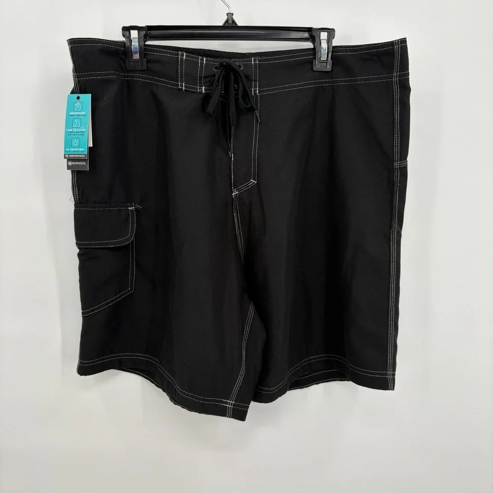 Burnside Mens Black Performance Board‎ Shorts Cargo Pocket Size 38 B9301 NEW NWT